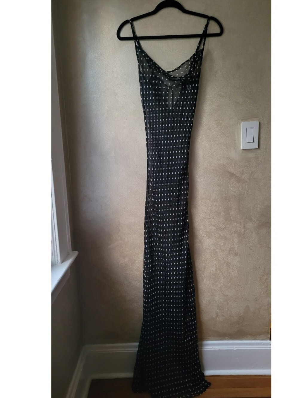 RAT AND BOA GISELE POLKA DOT MAXI SILK DRESS BLACK AND WHITE - Picture 7 of 14